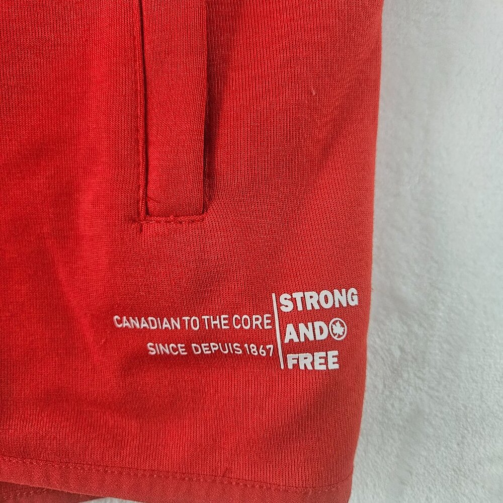 Hudson's Bay Unisex Size Small Canada Maple Leaf Zip Hoodie Red Strong And Free - Picture 7 of 15